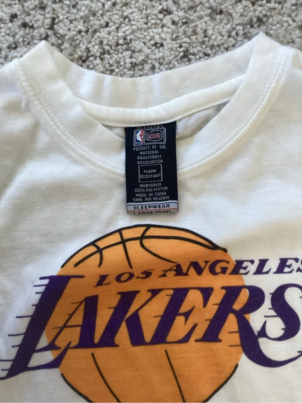 Unk White Los Angeles Lakers Kids Tee with Purple & Gold Logo